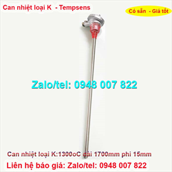 Can nhiệt loại K, 1300oC dài 1700mm phi 15mm Tempsens